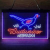 Nebraska Pheasant Hunter Budweiser 3-Color LED Sign Man Cave Home Bar Pub Decor