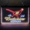 Nebraska Pheasant Hunter Budweiser 3-Color LED Sign Man Cave Home Bar Pub Decor