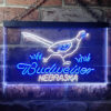 Nebraska Pheasant Hunter Budweiser LED Sign Man Cave Home Bar Pub Decor