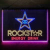 Rockstar Energy Drink Double Star 3-Color LED Sign Man Cave Home Bar Pub Decor