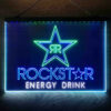 Rockstar Energy Drink Double Star 3-Color LED Sign Man Cave Home Bar Pub Decor