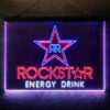 Rockstar Energy Drink Double Star 3-Color LED Sign Man Cave Home Bar Pub Decor