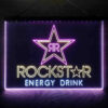 Rockstar Energy Drink Double Star 3-Color LED Sign Man Cave Home Bar Pub Decor