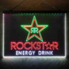 Rockstar Energy Drink Double Star 3-Color LED Sign Man Cave Home Bar Pub Decor