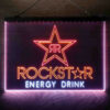 Rockstar Energy Drink Double Star 3-Color LED Sign Man Cave Home Bar Pub Decor