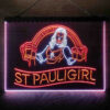 St Paul Girl 3-Color LED Sign Man Cave Home Bar Pub Decor