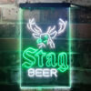 Stag Deer Head LED Sign Man Cave Home Bar Pub Decor