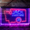 Washington Jack Daniel LED Sign Man Cave Home Bar Pub Decor