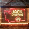 Washington Jack Daniel LED Sign Man Cave Home Bar Pub Decor