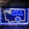 Washington Jack Daniel LED Sign Man Cave Home Bar Pub Decor