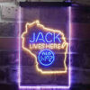 Wisconsin Jack Daniel LED Sign Man Cave Home Bar Pub Decor