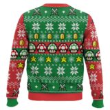 Hooktab 1-Up Mushroom Mario Bros Ugly Christmas Sweater