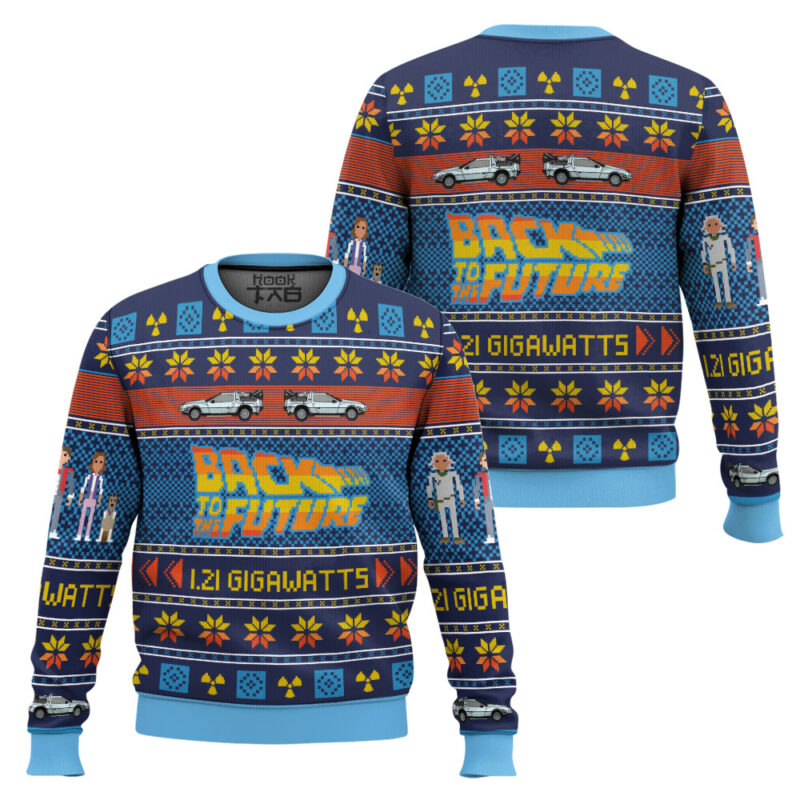 Hooktab 1.21 Gigawatts Back To The Future Ugly Christmas Sweater Hooktab 1.21 Gigawatts Back To The Future Ugly Christmas Sweater