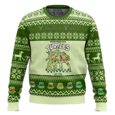 Hooktab 1984 Teenage Mutant Ninja Turtles Ugly Christmas Sweater