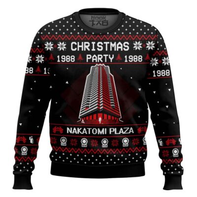 Hooktab 1988 Christmas Party Nakatomi Plaza Die Hard Ugly Christmas Sweater