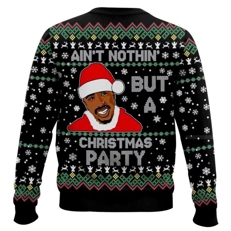 Hooktab 2PAC Ain't Nothing But A Christmas Party Ugly Christmas Sweater Hooktab 2PAC Ain't Nothing But A Christmas Party Ugly Christmas Sweater
