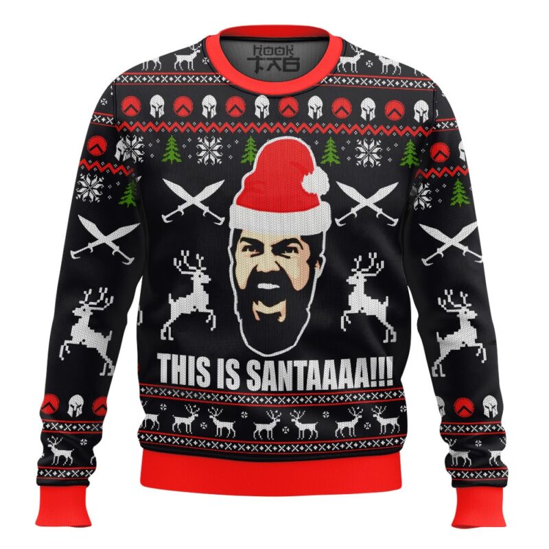 Hooktab 300 Sparta "This Is Santaaa" Ugly Christmas Sweater