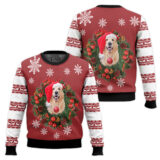 Hooktab 3d Golden Retriever Dog Ugly Christmas Sweater