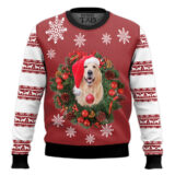 Hooktab 3d Golden Retriever Dog Ugly Christmas Sweater