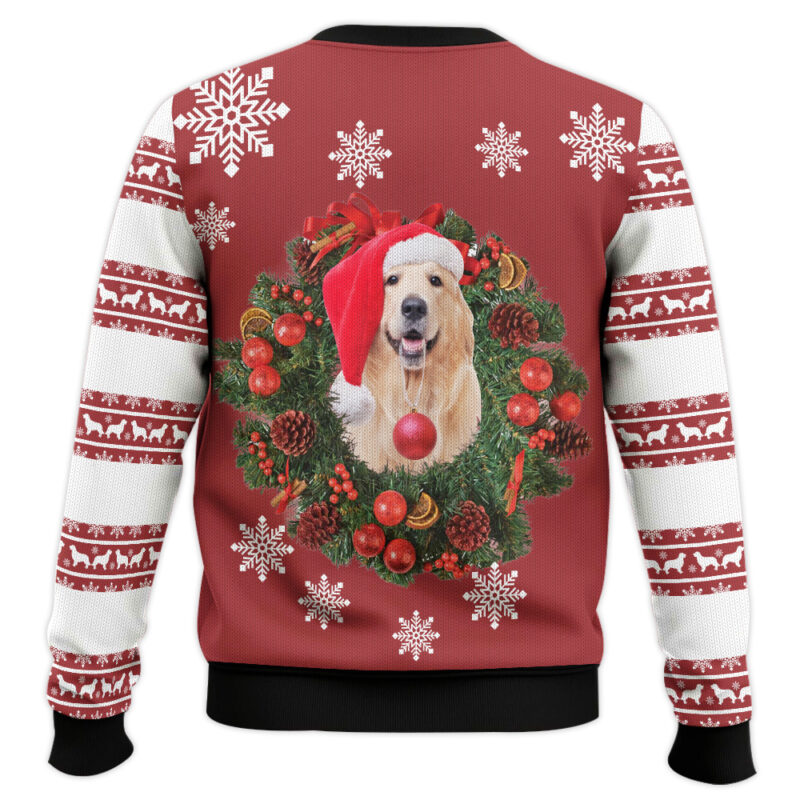 Hooktab 3d Golden Retriever Dog Ugly Christmas Sweater Hooktab 3d Golden Retriever Dog Ugly Christmas Sweater