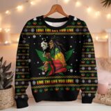 Hooktab 420 Bob Marley "Love The Life You Live, Live The Live You Love" Ugly Christmas Sweater