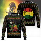 Hooktab 420 Bob Marley "Love The Life You Live, Live The Live You Love" Ugly Christmas Sweater