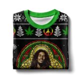 Hooktab 420 Bob Marley Marijuana Jesus Ugly Christmas Sweater