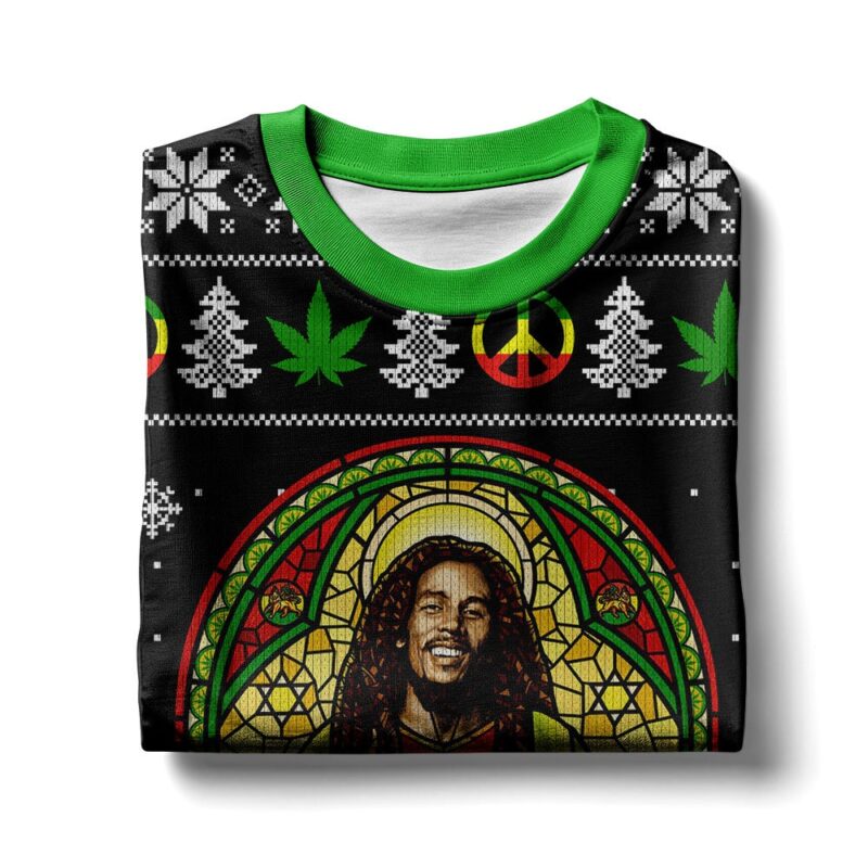 Hooktab 420 Bob Marley Marijuana Jesus Ugly Christmas Sweater Hooktab 420 Bob Marley Marijuana Jesus Ugly Christmas Sweater