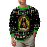 Hooktab 420 Bob Marley Marijuana Jesus Ugly Christmas Sweater