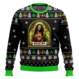 Hooktab 420 Bob Marley Marijuana Jesus Ugly Christmas Sweater
