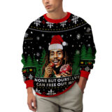 Hooktab 420 Bob Marley "None But Ourselves Can Free Our Mind" Ugly Christmas Sweater