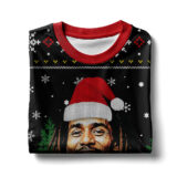 Hooktab 420 Bob Marley "None But Ourselves Can Free Our Mind" Ugly Christmas Sweater