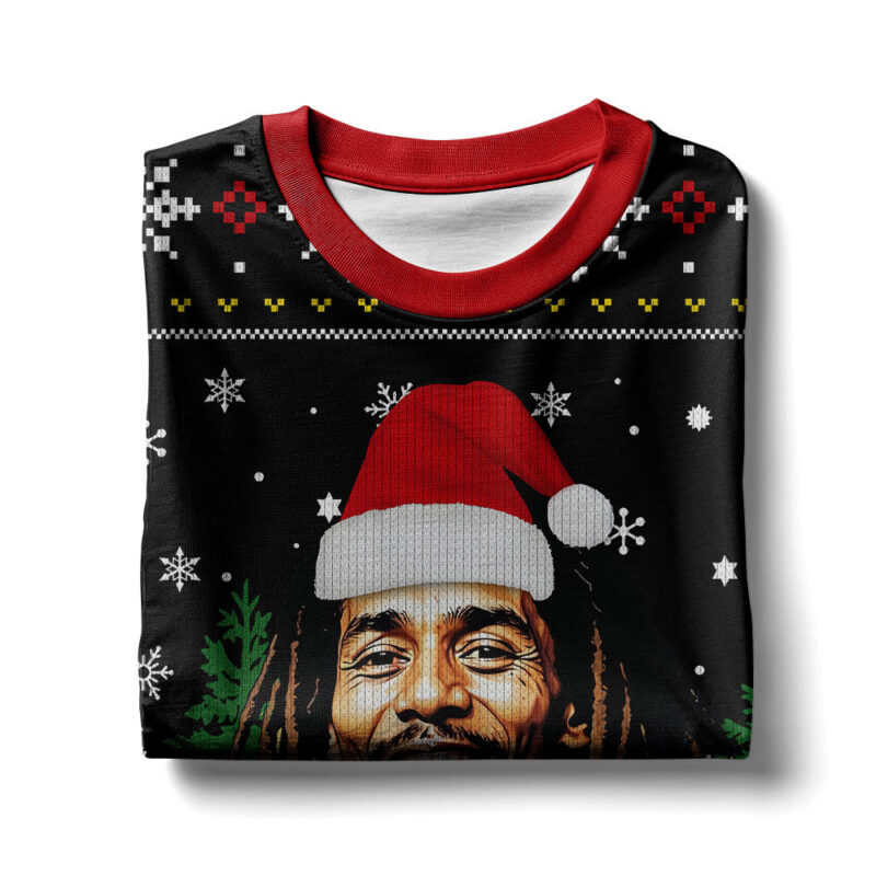 Hooktab 420 Bob Marley "None But Ourselves Can Free Our Mind" Ugly Christmas Sweater Hooktab 420 Bob Marley "None But Ourselves Can Free Our Mind" Ugly Christmas Sweater