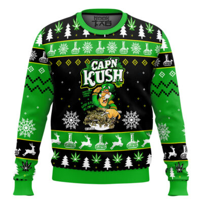 Hooktab 420 Cap N Kush Ugly Christmas Sweater