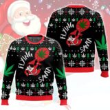 Hooktab 420 Flying Santa Ugly Christmas Sweater