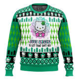 Hooktab 420 Hello Kitty Just Smoke And Let That Shit Go Ugly Christmas Sweater