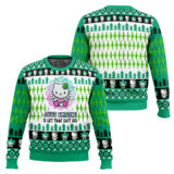 Hooktab 420 Hello Kitty Just Smoke And Let That Shit Go Ugly Christmas Sweater
