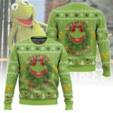 Hooktab 420 It's Not Easy Being Green Frog Ugly Christmas Sweater