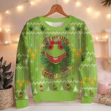 Hooktab 420 It's Not Easy Being Green Frog Ugly Christmas Sweater