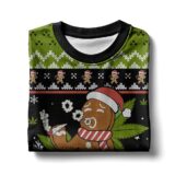 Hooktab 420 Let's Get Baked 420 Marijuana Ugly Christmas Sweater