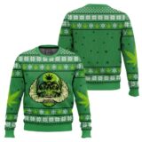 Hooktab 420 Marijuan Skull Ugly Christmas Sweater