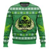 Hooktab 420 Marijuan Skull Ugly Christmas Sweater