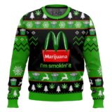 Hooktab 420 Marijuana I’m Smokin’ It Ugly Christmas Sweater