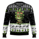 Hooktab 420 Marijuana Rick Ugly Christmas Sweater