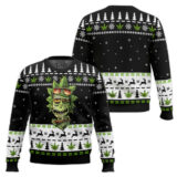 Hooktab 420 Marijuana Rick Ugly Christmas Sweater