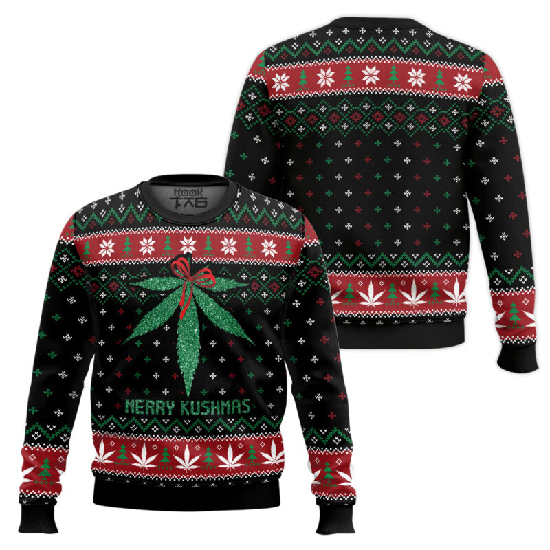 Hooktab 420 Merry Kushmas Ugly Christmas Sweater Hooktab 420 Merry Kushmas Ugly Christmas Sweater