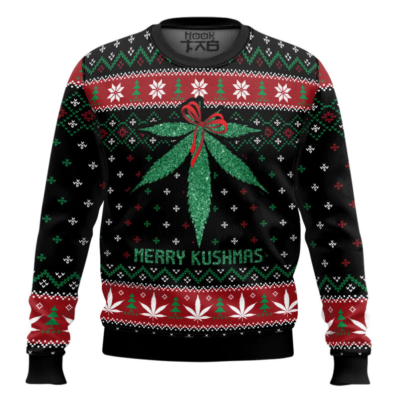 Hooktab 420 Merry Kushmas Ugly Christmas Sweater