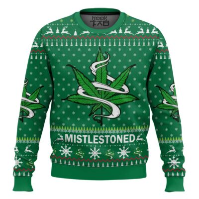 Hooktab 420 Mistlestoned Ugly Christmas Sweater