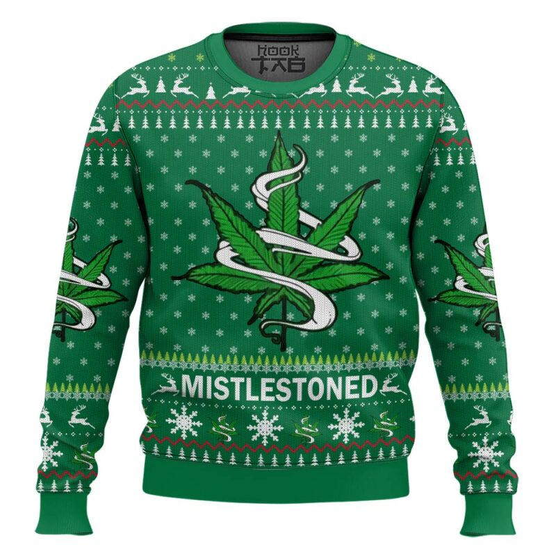 Hooktab 420 Mistlestoned Ugly Christmas Sweater