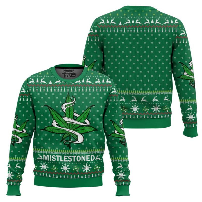 Hooktab 420 Mistlestoned Ugly Christmas Sweater Hooktab 420 Mistlestoned Ugly Christmas Sweater